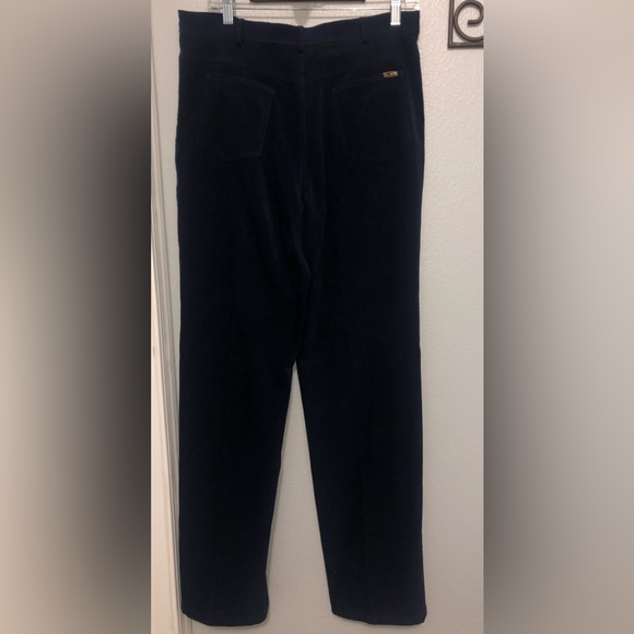 St John Sport NAVY MICRO SUEDE PANTS 5pocket EUC - Picture 2 of 3